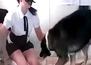 Schoolgirl gets gang-banged by dogs