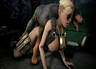 Cassie Cage gets fucked by a dog