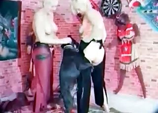 Blondes with big tits fucked by labrador