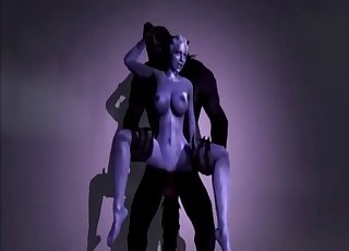 Amazing brutal beast pounds a busty brunette