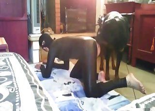 Bodysuit zoophile fucks a dog