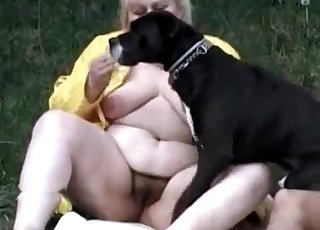 Small black dog fucked a fat slut zoofil