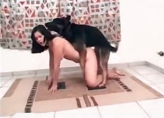 She gives her holes to a dog