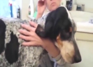 Hot semen collection experience with a beast