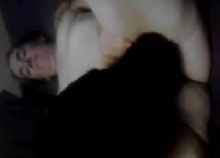 Zoo XXX movie with a mature lady licked by dog