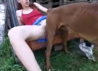 Shy zoophile is having some passionate bestiality fun with a pup