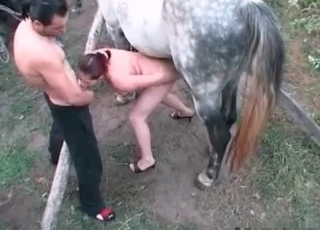 Latina with red hair is definitely enjoying the penis of this stallion