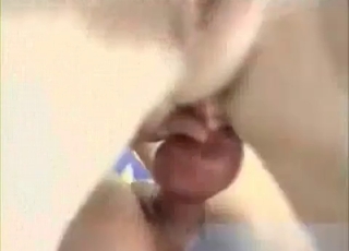 Dog gets fucked by an insatiable redheaded slut