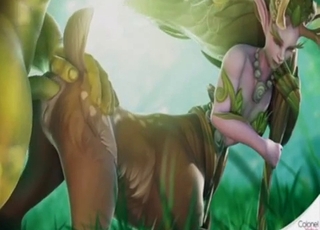 Horny ork is having passionate sex with a centaur girl
