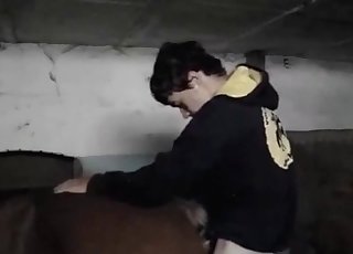 Stallion fucked her wide-opened wet cunt so hard
