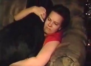 Dirty bestiality with a nice black mutt