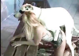 Bleached doggy and bleached slut loves bestiality