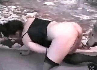 Crazy bestiality porn action with a obscene goddess