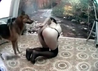 Naughtiest dog and skinny slender zoophile