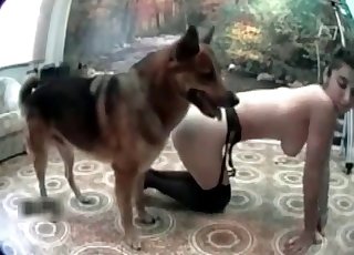Naughtiest dog and skinny slender zoophile