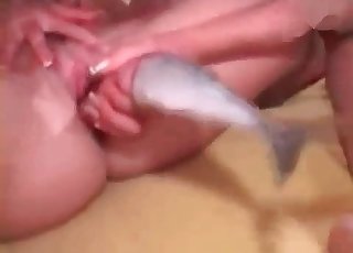 Amateur zoophilia with a fish
