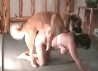 Hairy big mutt is enjoying zoophilia