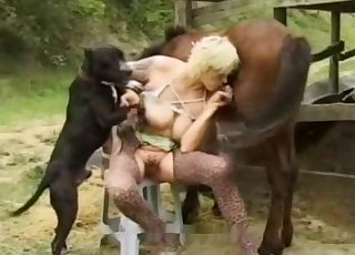 Beast nicely sucked by passionate blonde