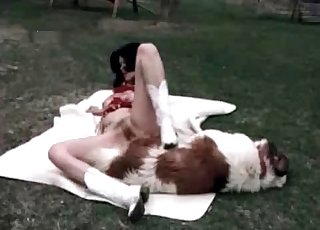 Impressive outdoor bestiality action