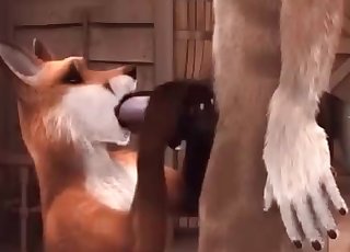 3D fox making love to a stallion